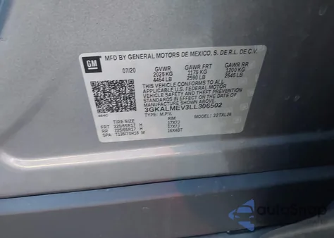 2020 GMC Terrain Fwd Sle from USA, damaged, VIN 3GKALMEV3LL306502
